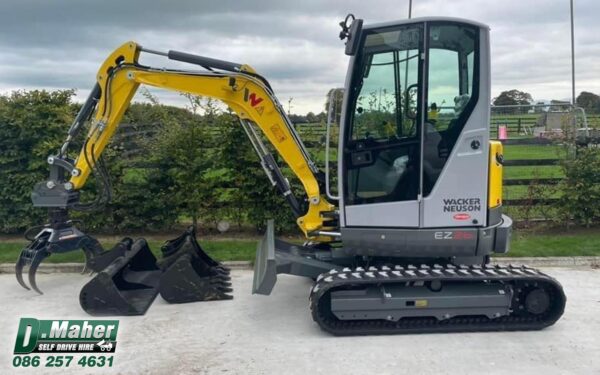 3 Ton Mini Digger from D Maher Self Drive Plant Hire Tipperary. Machines are fully insured and certified to the best of safety standards.