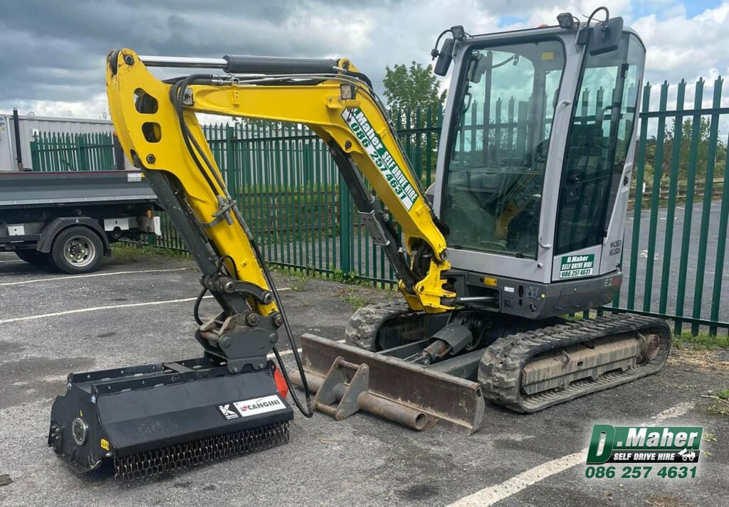 3 Ton Digger with Flailhead from D Maher Self Drive Hire Tipperary